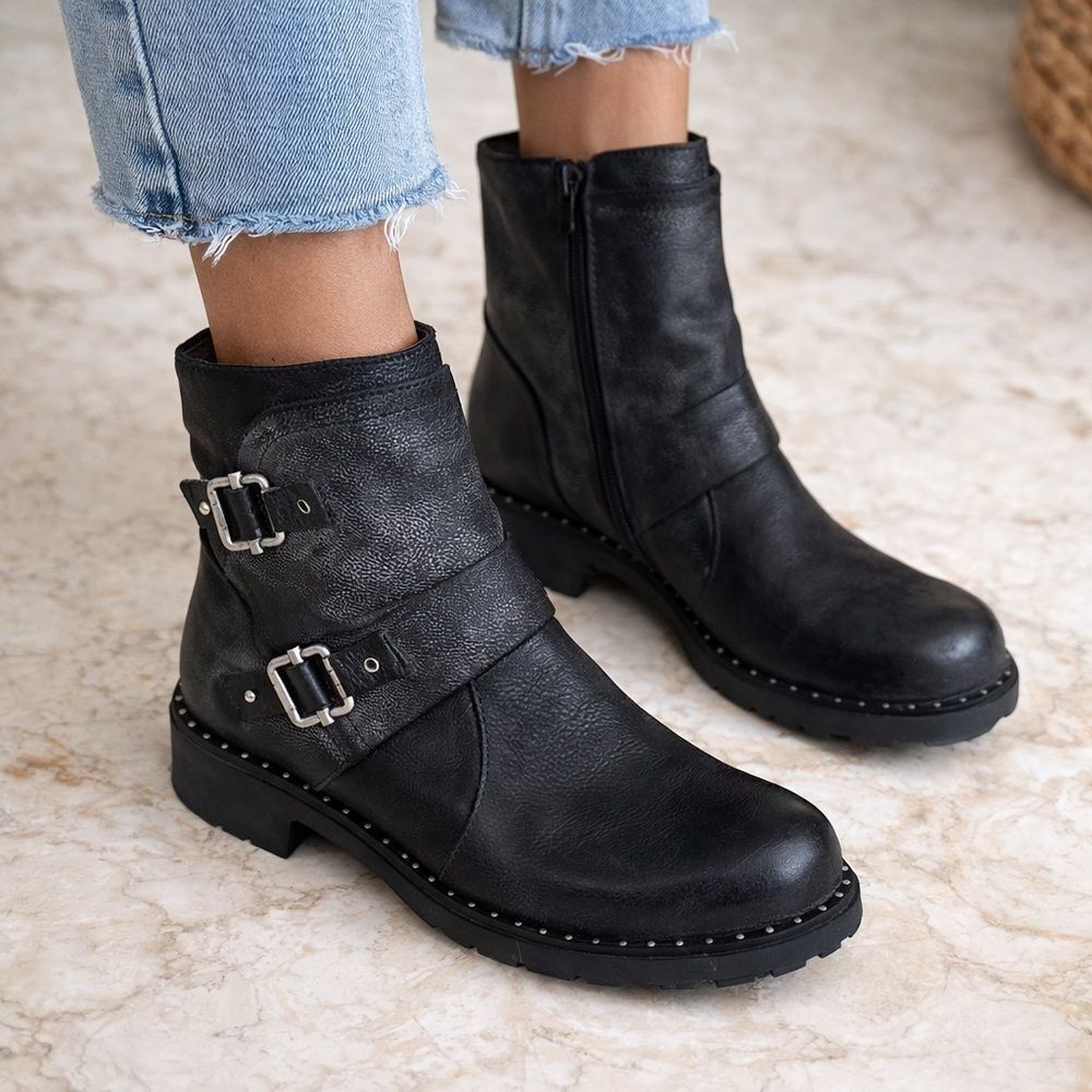 Onako Italian Leather Ankle Boots – Black | Made in Italy | Moto Style